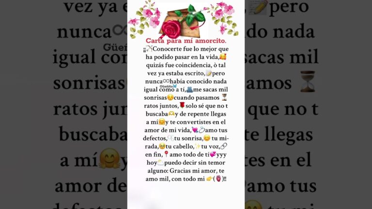 cartas de amor para mi enamorada