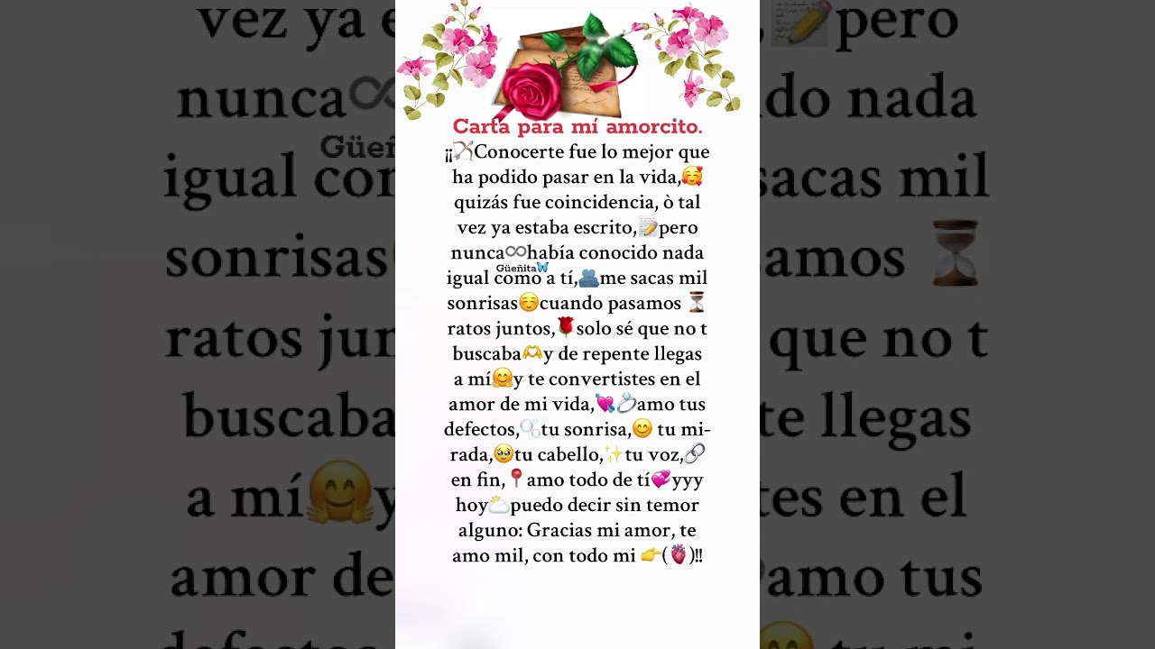 cartas de amor para mi enamorada